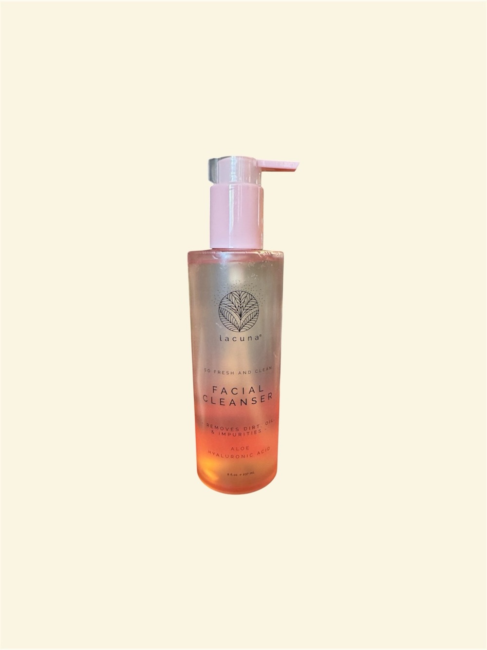 Lacuna Facial Cleanser with Aloe & Hyaluronic Acid 8 oz Hydrating Face Wash